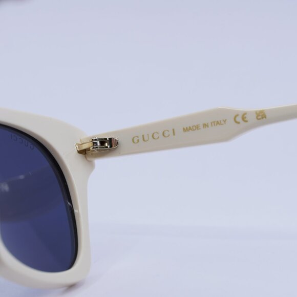 Gucci GG1299S 004 Sunglasses Ivory with Stones Cat Eye Frame, Blue Lenses main image 10